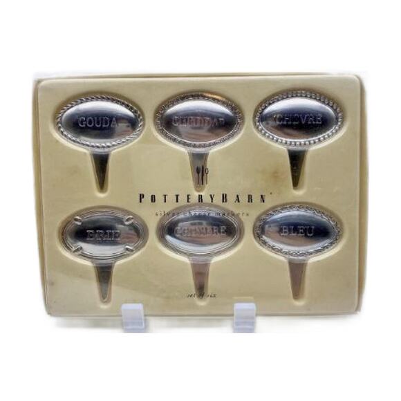 Silverplate Cheese Markers, Set of 6 - Picture 5 of 10